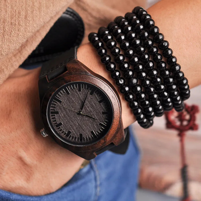 Engraved Wood Watches for Men