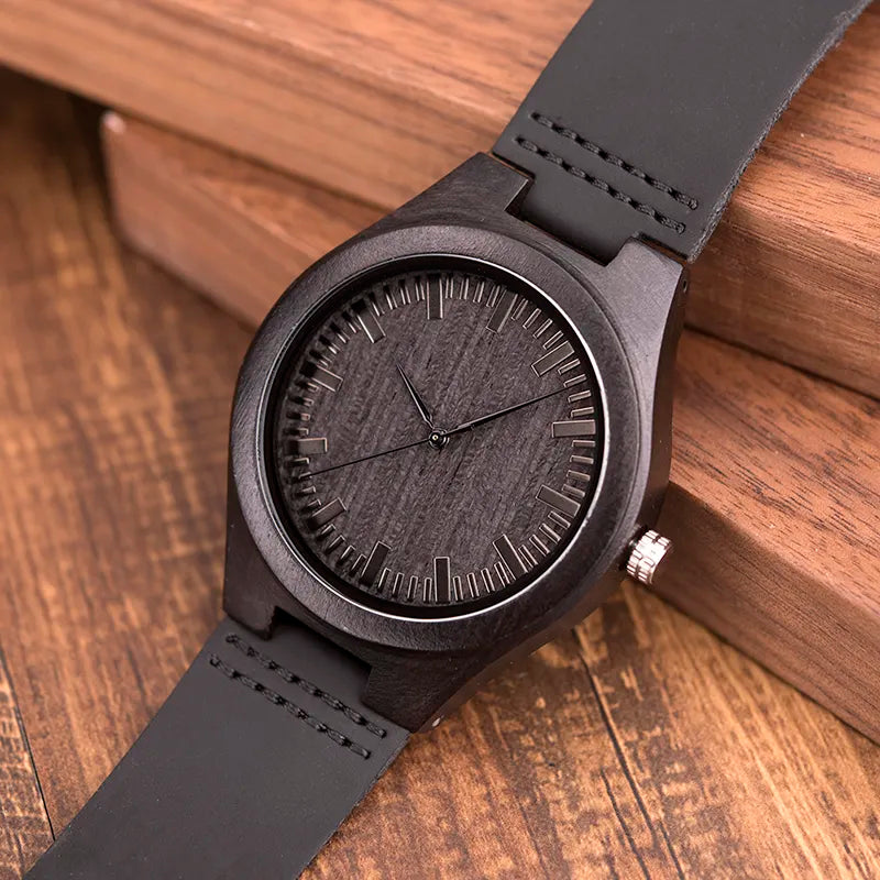 Engraved Wood Watches for Men