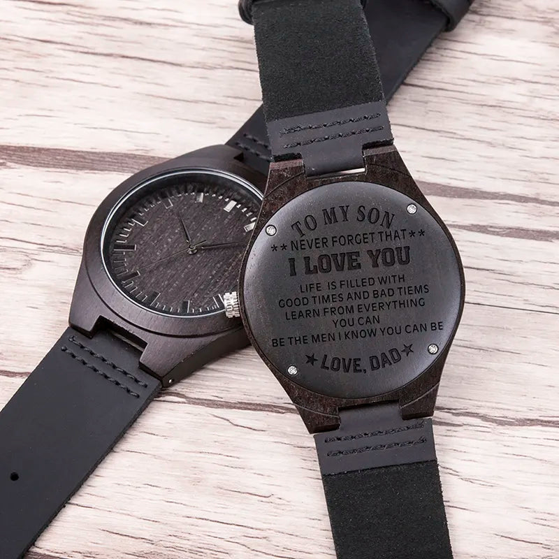 Engraved Wood Watches for Men