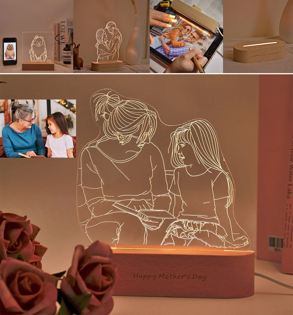 Personalized 3D Photo Lamp Night