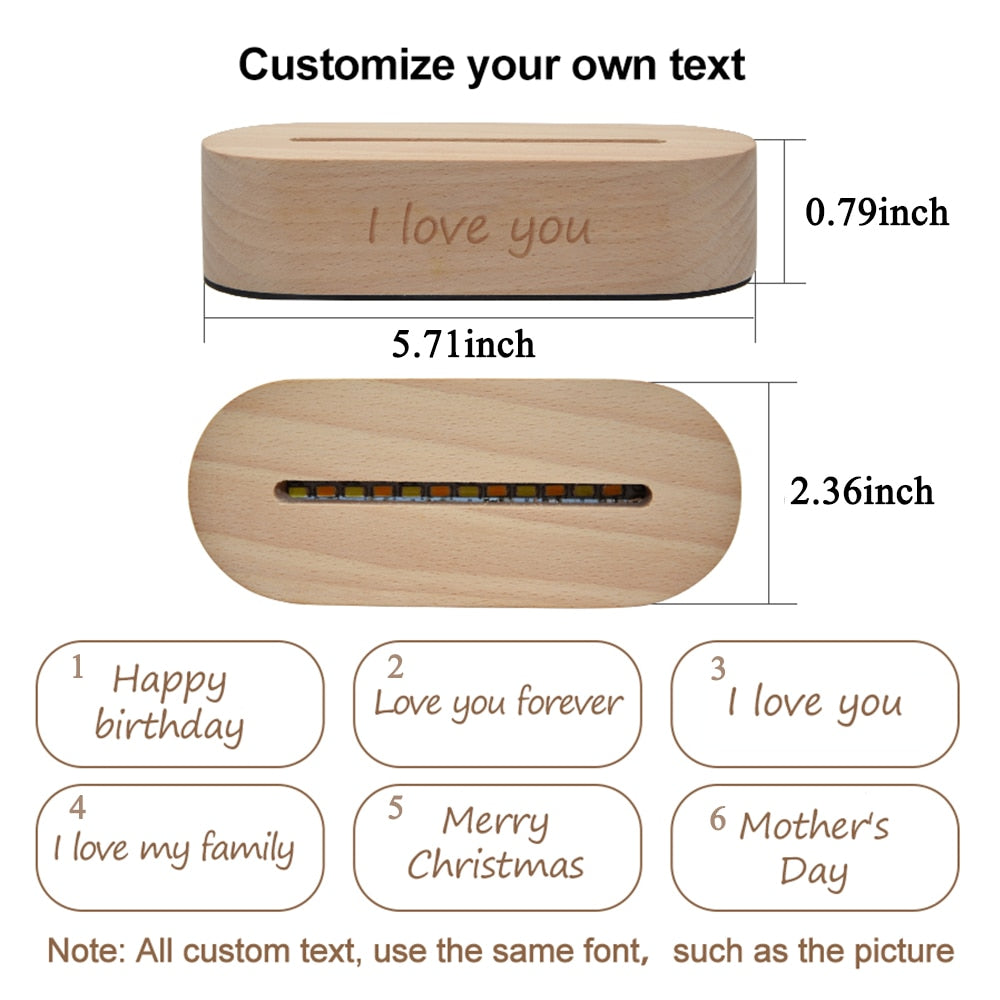 Personalized 3D Photo Lamp Night